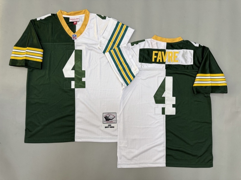 Men 2025 Green Bay Packers #4 Favre green white Throwback Limited NFL Jersey style 001